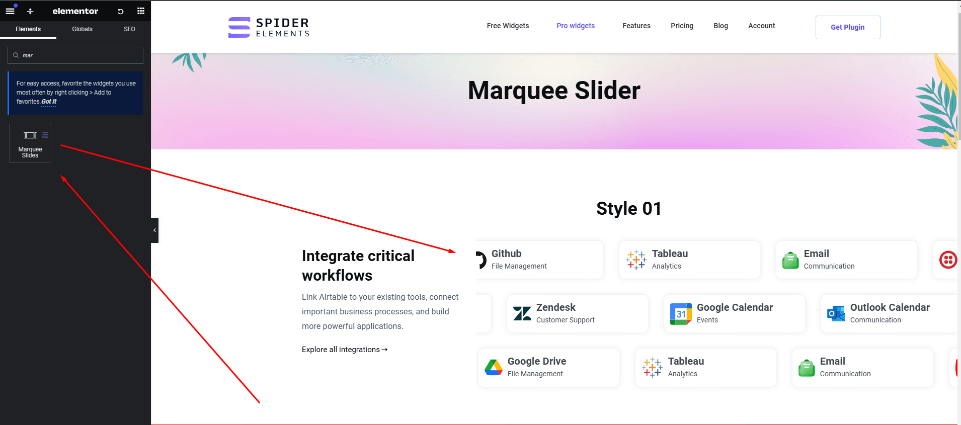 Marquee Slider Widget 