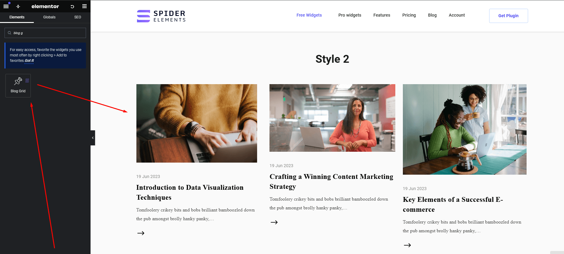 blog widget 